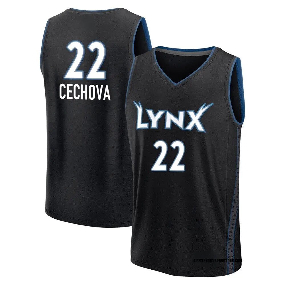 Men's Emma Cechova ＃22 Replica Black Minnesota Lynx Explorer Edition Fast Break Jersey