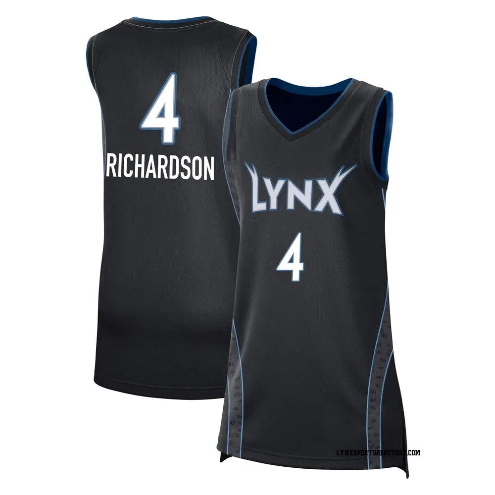 Women's Reigan Richardson ＃4 Rebel Edition Victory Black Minnesota Lynx Jersey