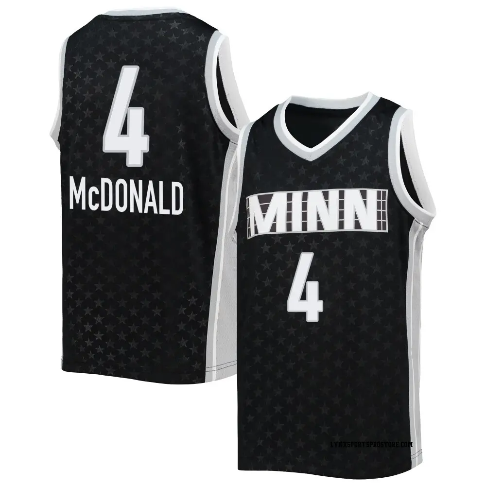 Youth Aari McDonald ＃4 Rebel Edition Victory Black Minnesota Lynx 2021 Jersey