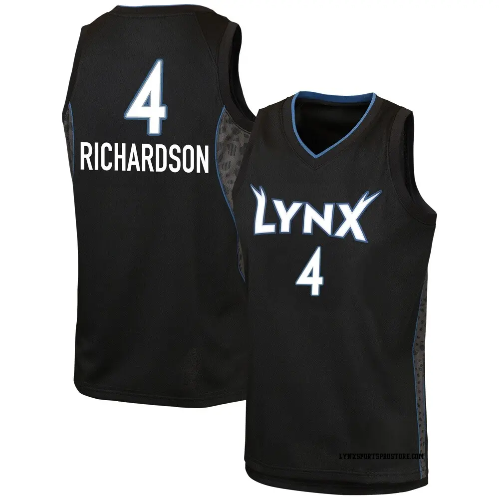 Youth Reigan Richardson ＃4 Rebel Edition Victory Black Minnesota Lynx Jersey